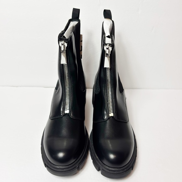 MYSOFT BLACK ANKLE BOOTS WOMEN ZIP SYNTHETIC LEATHER BOOTS SIZE 9 NEW WITH BOX - Picture 6 of 9